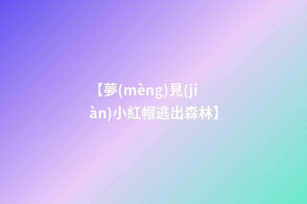 【夢(mèng)見(jiàn)小紅帽逃出森林】