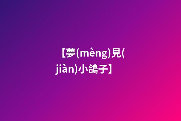 【夢(mèng)見(jiàn)小鴿子】