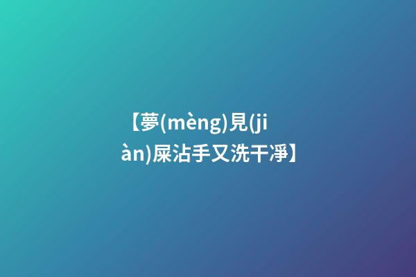 【夢(mèng)見(jiàn)屎沾手又洗干凈】