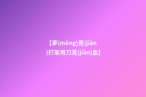 【夢(mèng)見(jiàn)打架用刀見(jiàn)血】