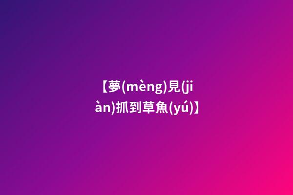 【夢(mèng)見(jiàn)抓到草魚(yú)】