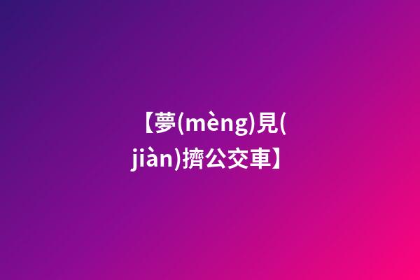 【夢(mèng)見(jiàn)擠公交車】