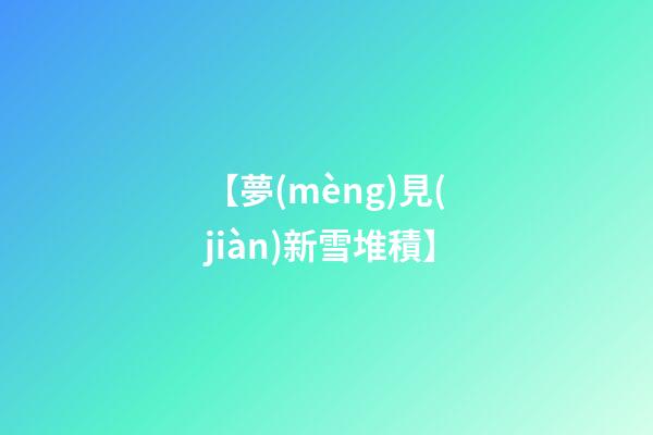 【夢(mèng)見(jiàn)新雪堆積】