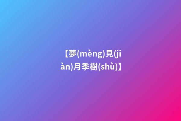 【夢(mèng)見(jiàn)月季樹(shù)】