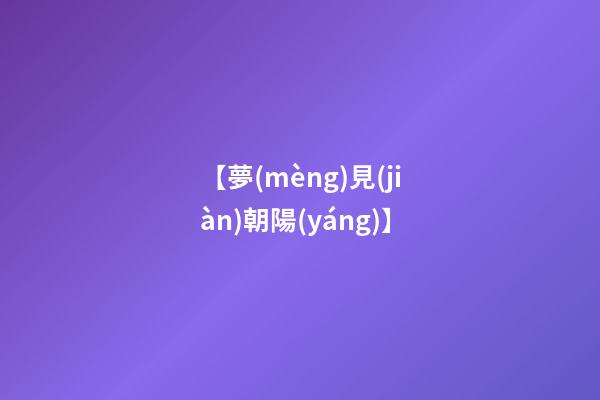 【夢(mèng)見(jiàn)朝陽(yáng)】