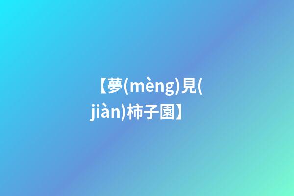 【夢(mèng)見(jiàn)柿子園】