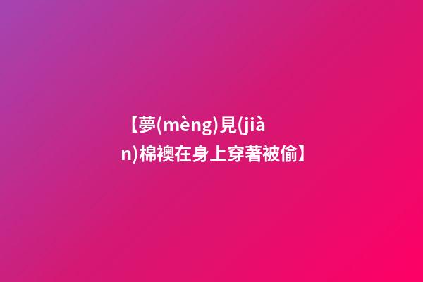 【夢(mèng)見(jiàn)棉襖在身上穿著被偷】