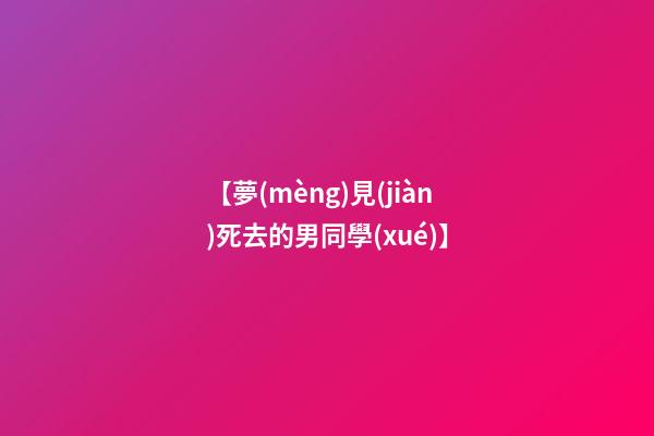 【夢(mèng)見(jiàn)死去的男同學(xué)】