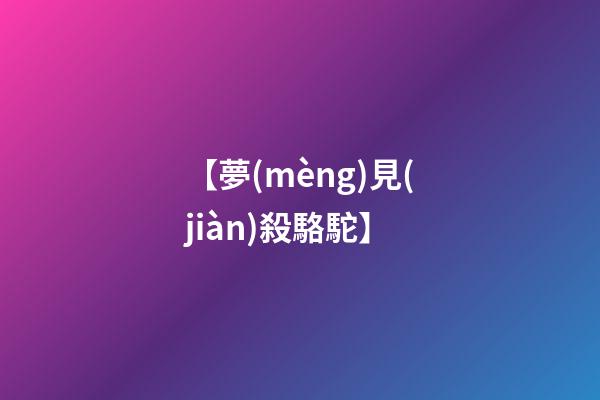 【夢(mèng)見(jiàn)殺駱駝】
