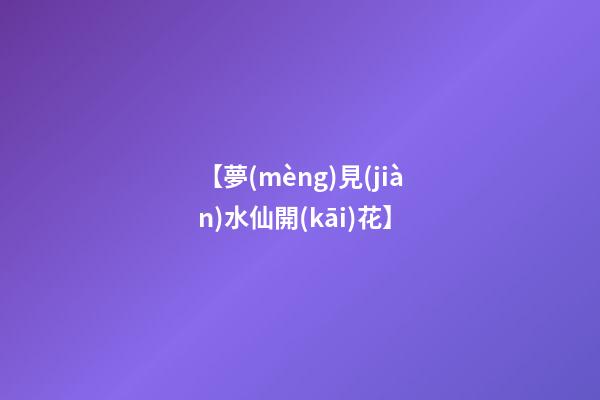 【夢(mèng)見(jiàn)水仙開(kāi)花】