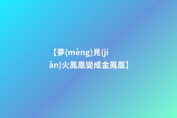 【夢(mèng)見(jiàn)火鳳凰變成金鳳凰】