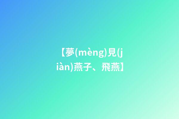 【夢(mèng)見(jiàn)燕子、飛燕】