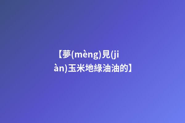 【夢(mèng)見(jiàn)玉米地綠油油的】