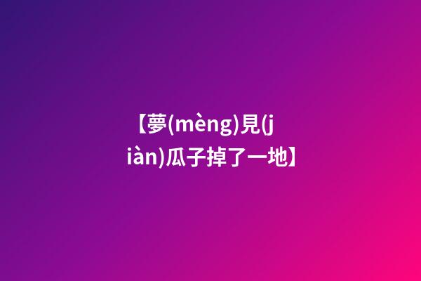 【夢(mèng)見(jiàn)瓜子掉了一地】
