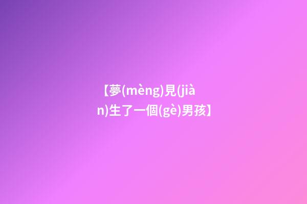 【夢(mèng)見(jiàn)生了一個(gè)男孩】