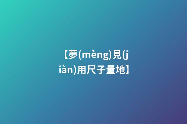 【夢(mèng)見(jiàn)用尺子量地】