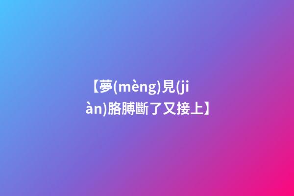 【夢(mèng)見(jiàn)胳膊斷了又接上】