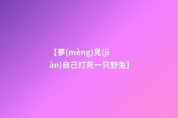【夢(mèng)見(jiàn)自己打死一只野兔】