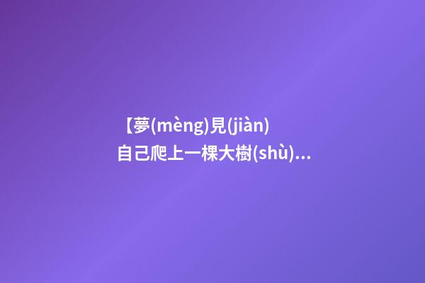 【夢(mèng)見(jiàn)自己爬上一棵大樹(shù)】