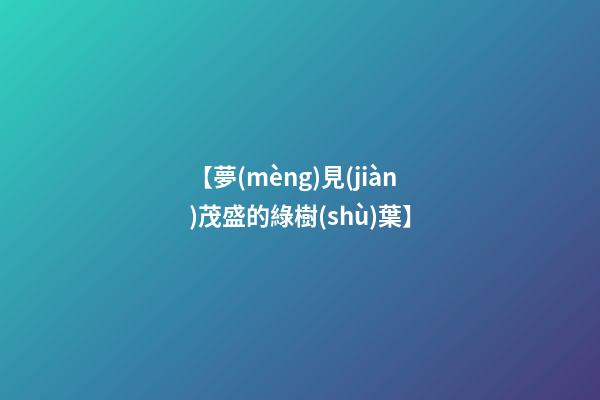 【夢(mèng)見(jiàn)茂盛的綠樹(shù)葉】