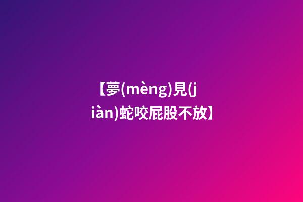 【夢(mèng)見(jiàn)蛇咬屁股不放】