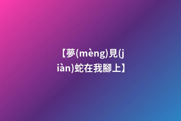 【夢(mèng)見(jiàn)蛇在我腳上】