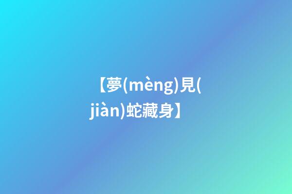 【夢(mèng)見(jiàn)蛇藏身】