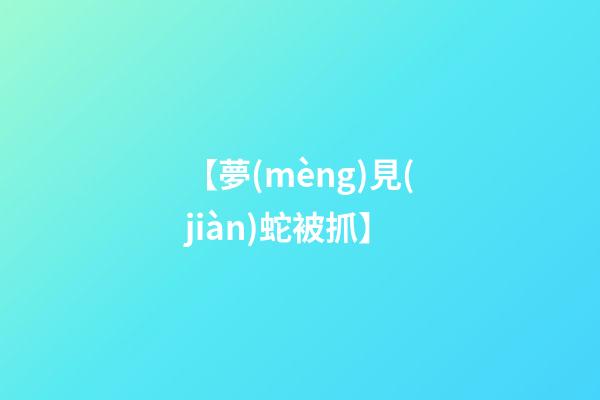 【夢(mèng)見(jiàn)蛇被抓】
