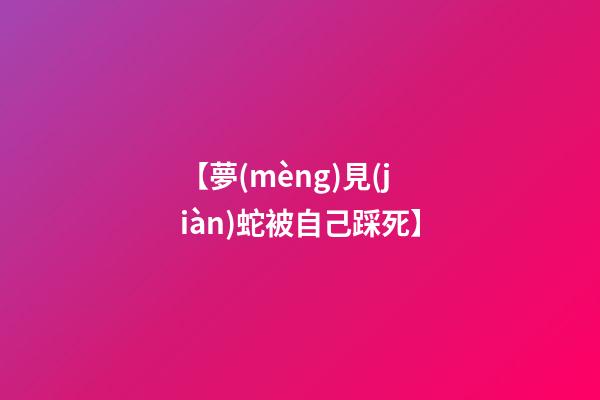 【夢(mèng)見(jiàn)蛇被自己踩死】
