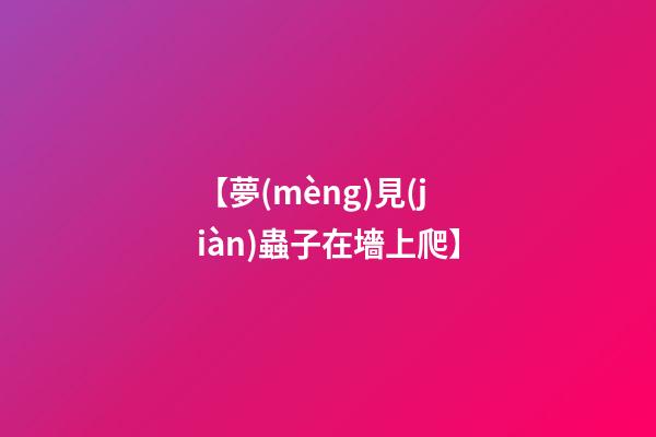 【夢(mèng)見(jiàn)蟲子在墻上爬】