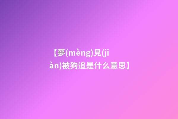 【夢(mèng)見(jiàn)被狗追是什么意思】