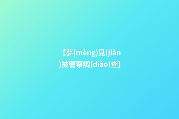 【夢(mèng)見(jiàn)被警察調(diào)查】