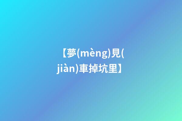 【夢(mèng)見(jiàn)車掉坑里】