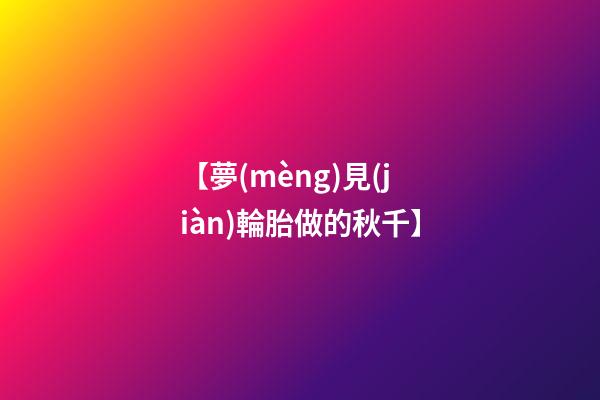 【夢(mèng)見(jiàn)輪胎做的秋千】