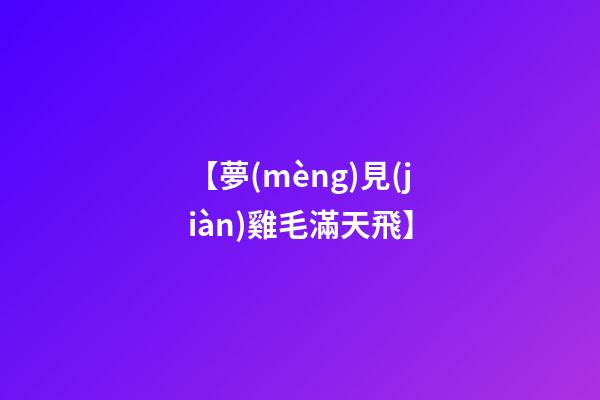 【夢(mèng)見(jiàn)雞毛滿天飛】