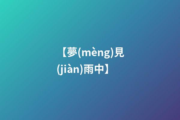 【夢(mèng)見(jiàn)雨中】