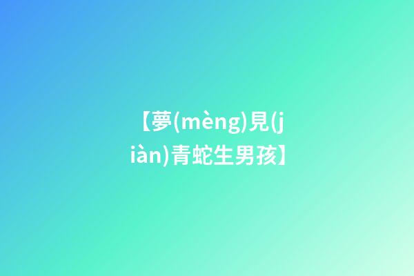 【夢(mèng)見(jiàn)青蛇生男孩】