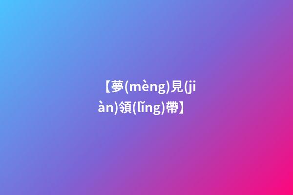 【夢(mèng)見(jiàn)領(lǐng)帶】