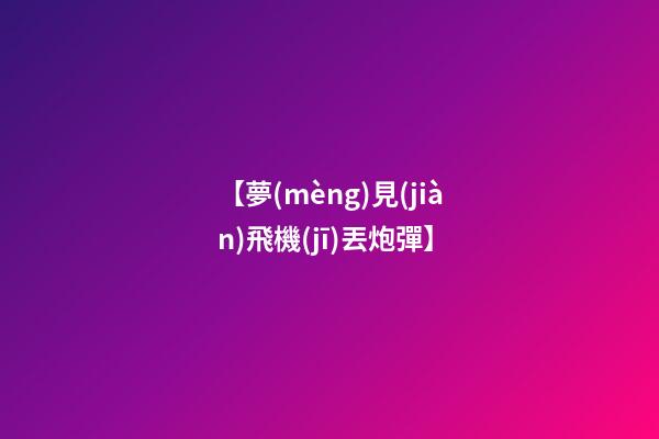 【夢(mèng)見(jiàn)飛機(jī)丟炮彈】