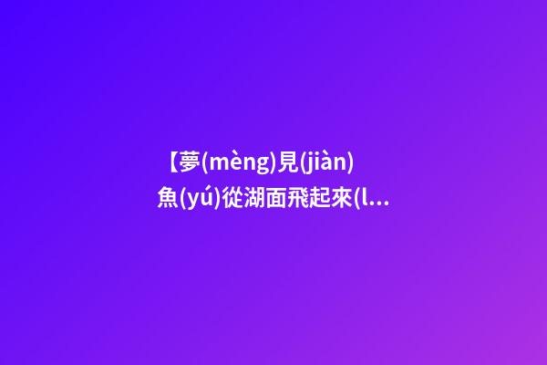 【夢(mèng)見(jiàn)魚(yú)從湖面飛起來(lái)】