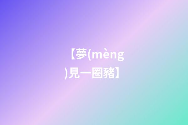【夢(mèng)見一圈豬】