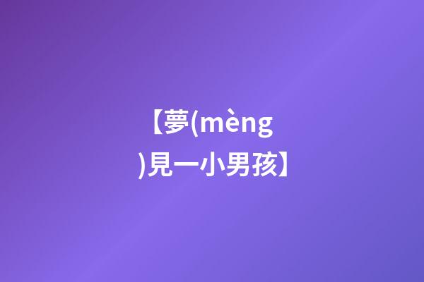 【夢(mèng)見一小男孩】