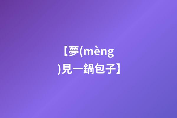 【夢(mèng)見一鍋包子】