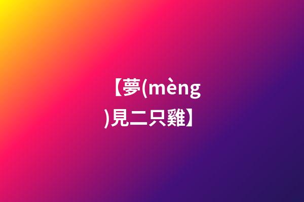 【夢(mèng)見二只雞】