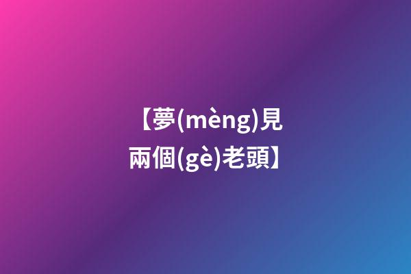 【夢(mèng)見兩個(gè)老頭】