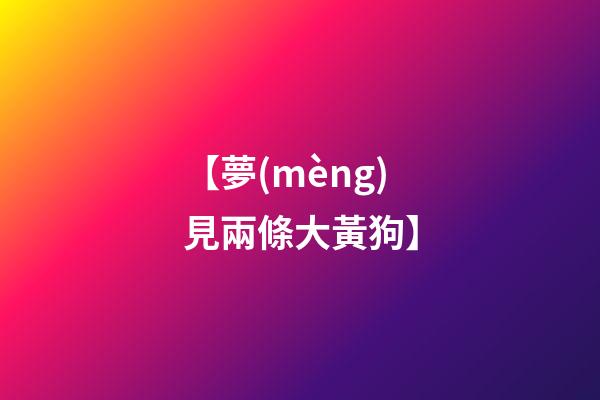 【夢(mèng)見兩條大黃狗】