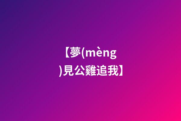 【夢(mèng)見公雞追我】