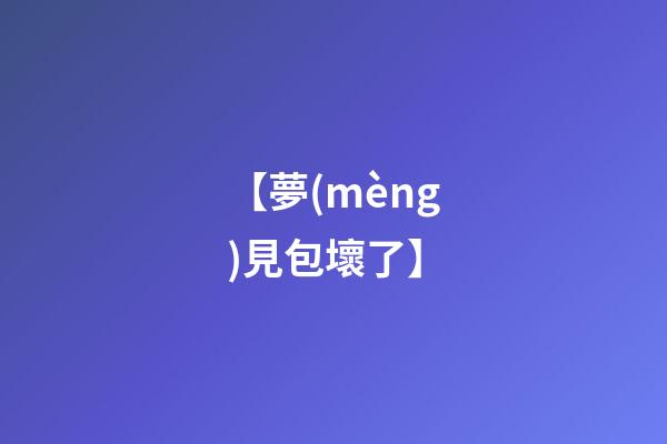 【夢(mèng)見包壞了】