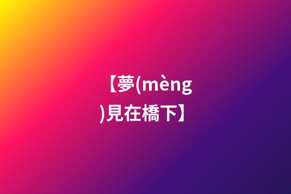 【夢(mèng)見在橋下】