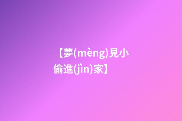 【夢(mèng)見小偷進(jìn)家】